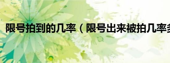 限号拍到的几率（限号出来被拍几率多大?）