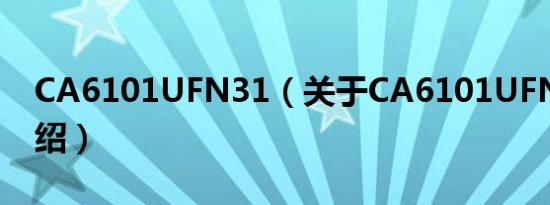 CA6101UFN31（关于CA6101UFN31的介绍）