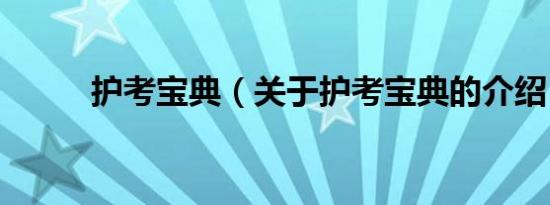护考宝典（关于护考宝典的介绍）