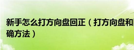 新手怎么打方向盘回正（打方向盘和回正的正确方法）