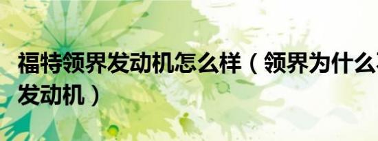 福特领界发动机怎么样（领界为什么不用福特发动机）