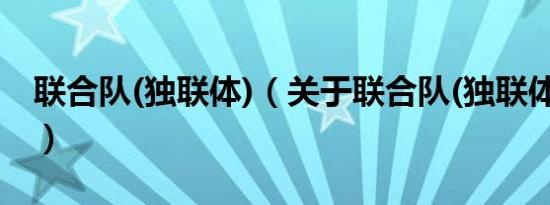 联合队(独联体)（关于联合队(独联体)的介绍）