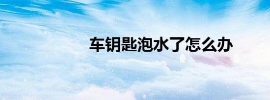 车钥匙泡水了怎么办