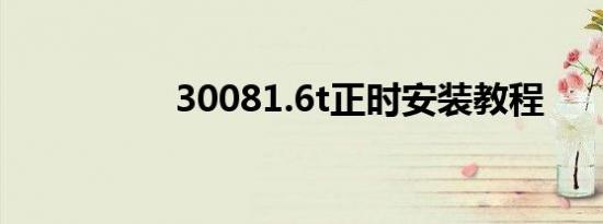 30081.6t正时安装教程