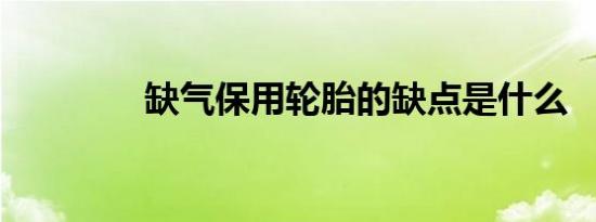 缺气保用轮胎的缺点是什么