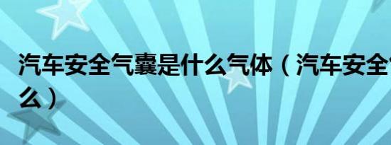 汽车安全气囊是什么气体（汽车安全气囊是什么）