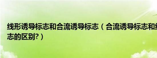 线形诱导标志和合流诱导标志（合流诱导标志和线形有点标志的区别?）