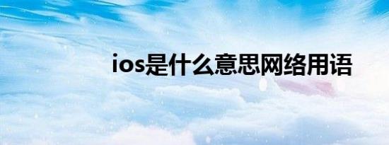 ios是什么意思网络用语