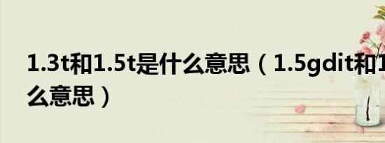 1.3t和1.5t是什么意思（1.5gdit和1.5t是什么意思）