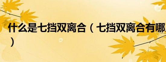 什么是七挡双离合（七挡双离合有哪几个档位）