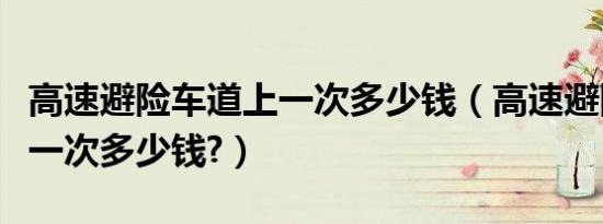 高速避险车道上一次多少钱（高速避险车道上一次多少钱?）