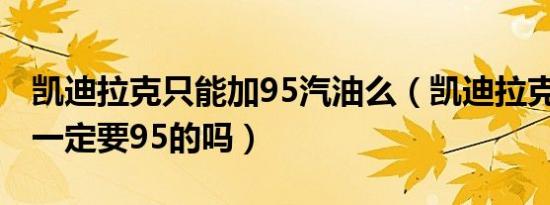 凯迪拉克只能加95汽油么（凯迪拉克xts汽油一定要95的吗）