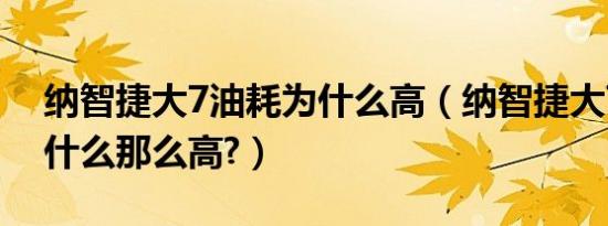 纳智捷大7油耗为什么高（纳智捷大7油耗为什么那么高?）