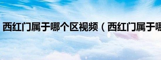 西红门属于哪个区视频（西红门属于哪个区）