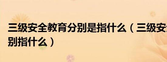 三级安全教育分别是指什么（三级安全教育分别指什么）