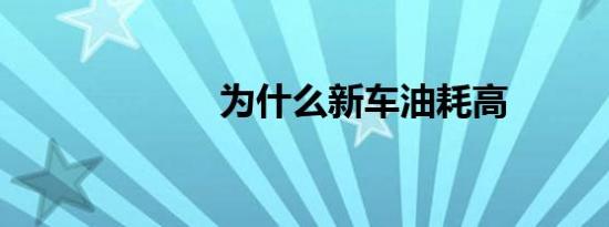 为什么新车油耗高