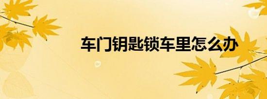 车门钥匙锁车里怎么办