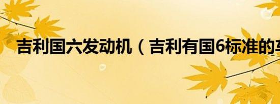 吉利国六发动机（吉利有国6标准的车吗）