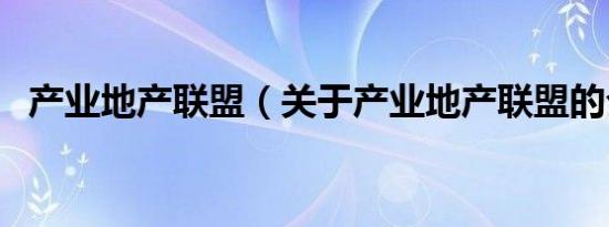 产业地产联盟（关于产业地产联盟的介绍）