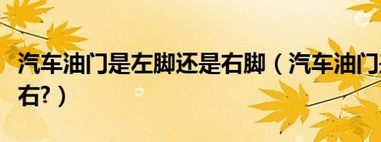 汽车油门是左脚还是右脚（汽车油门是左还是右?）