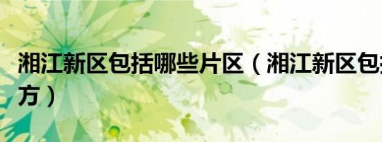 湘江新区包括哪些片区（湘江新区包括哪些地方）