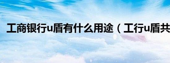 工商银行u盾有什么用途（工行u盾共几个）