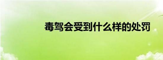 毒驾会受到什么样的处罚