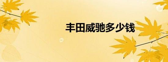 丰田威驰多少钱