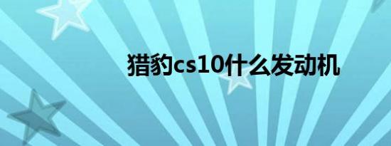 猎豹cs10什么发动机