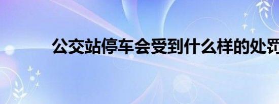 公交站停车会受到什么样的处罚