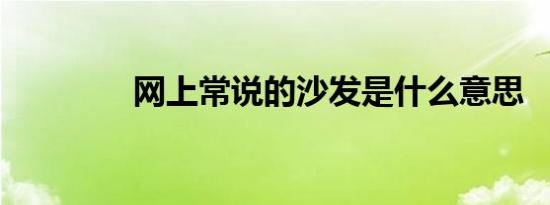 网上常说的沙发是什么意思