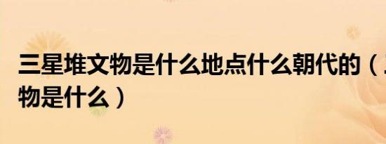 三星堆文物是什么地点什么朝代的（三星堆文物是什么）