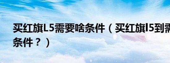 买红旗L5需要啥条件（买红旗l5到需要什么条件？）