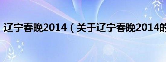 辽宁春晚2014（关于辽宁春晚2014的介绍）