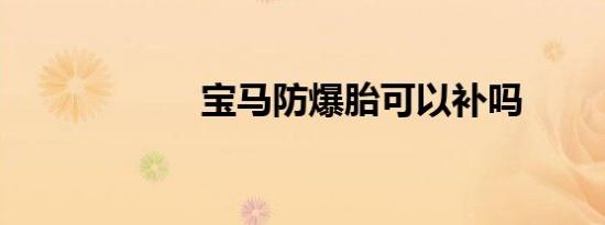 宝马防爆胎可以补吗