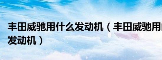 丰田威驰用什么发动机（丰田威驰用的是什么发动机）