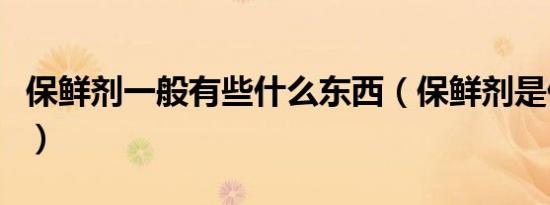 保鲜剂一般有些什么东西（保鲜剂是什么东西）