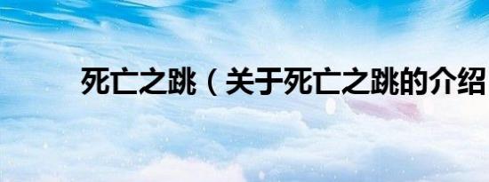 死亡之跳（关于死亡之跳的介绍）