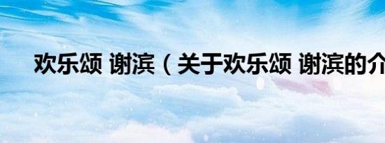 欢乐颂 谢滨（关于欢乐颂 谢滨的介绍）