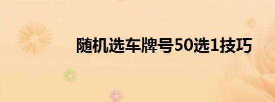 随机选车牌号50选1技巧