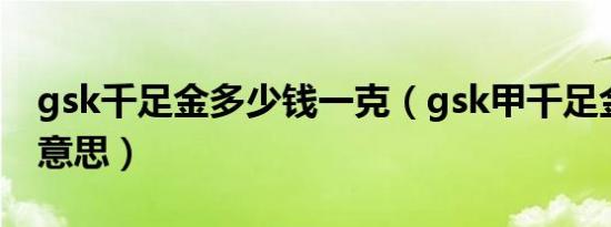 gsk千足金多少钱一克（gsk甲千足金是什么意思）