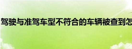驾驶与准驾车型不符合的车辆被查到怎样处理