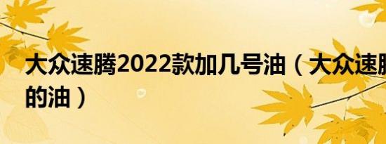 大众速腾2022款加几号油（大众速腾加几号的油）