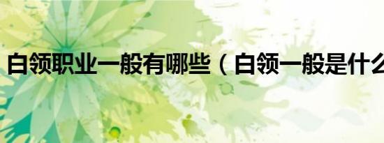 白领职业一般有哪些（白领一般是什么职业）