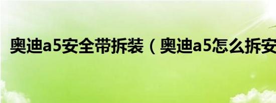 奥迪a5安全带拆装（奥迪a5怎么拆安全带）