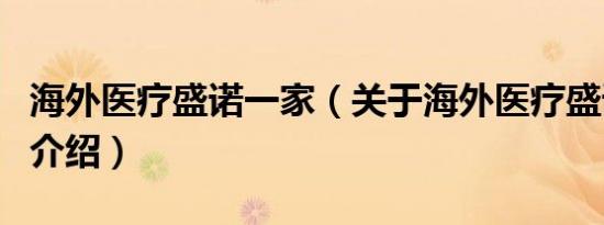 海外医疗盛诺一家（关于海外医疗盛诺一家的介绍）