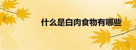 什么是白肉食物有哪些