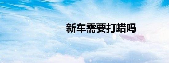 新车需要打蜡吗