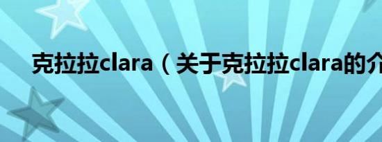 克拉拉clara（关于克拉拉clara的介绍）