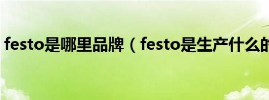 festo是哪里品牌（festo是生产什么的品牌）